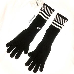 NWT GUESS Rhinestone Knit Elbow Gloves,Black/White